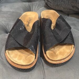 Free People Black Snake Print Sandals